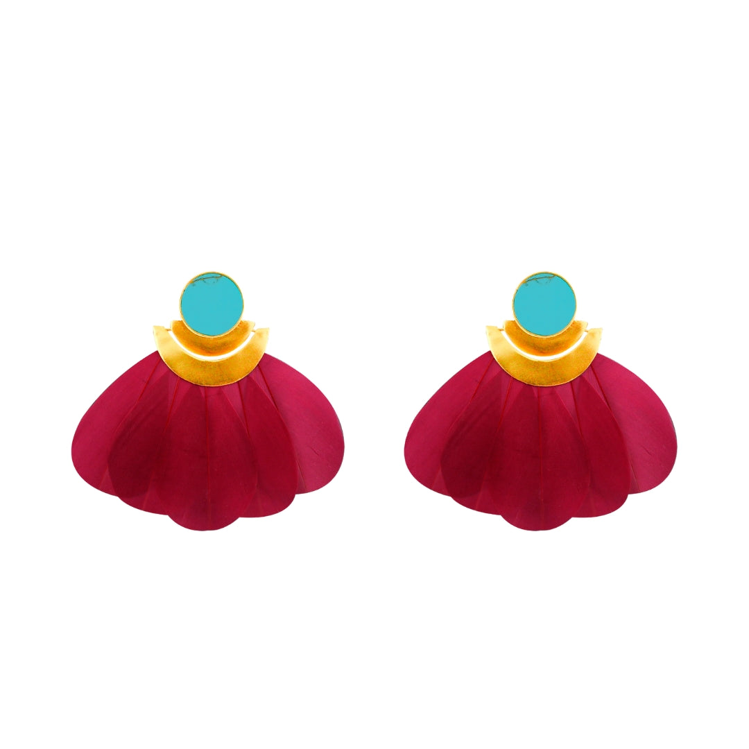 Kukulcan Red Wine Earrings