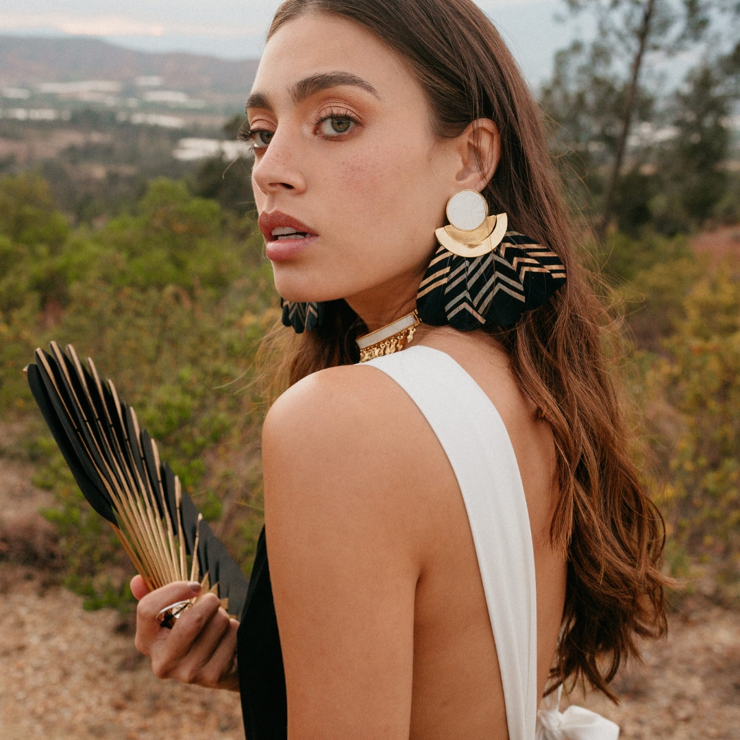 Kukulcan Black Earrings